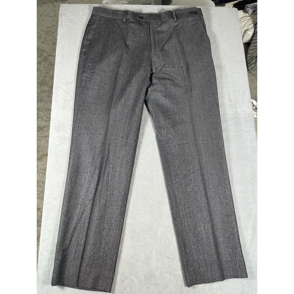 Jos A Bank Reserve Dress Pants Marzotto Super 110s Wool Heathered Charcoal 38x32